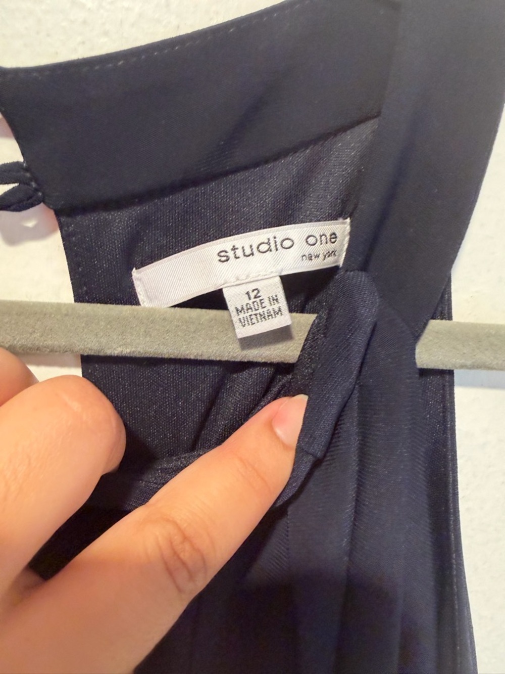 Studio One Blue Navy Maxi Dress With Geometric Print - Picture 3 of 4